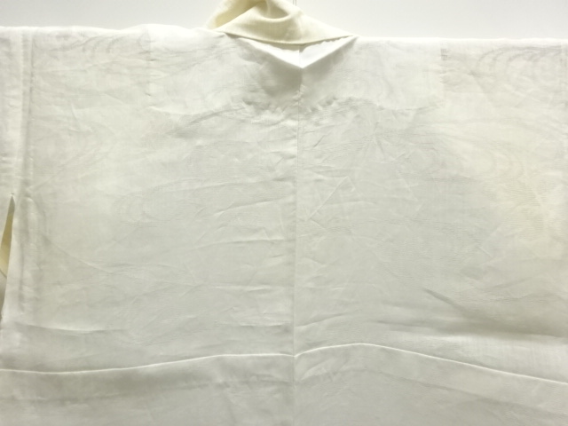  アンティーク　本麻すかし織流水に撫子模様長襦袢